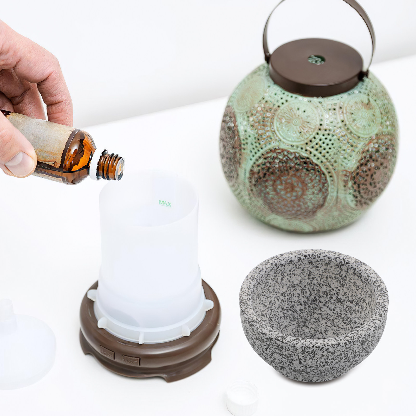 エッセンシャルオイル用サウナディフューザー、天然石製アロマセ - Home Fragrance Usa のレビューと価格