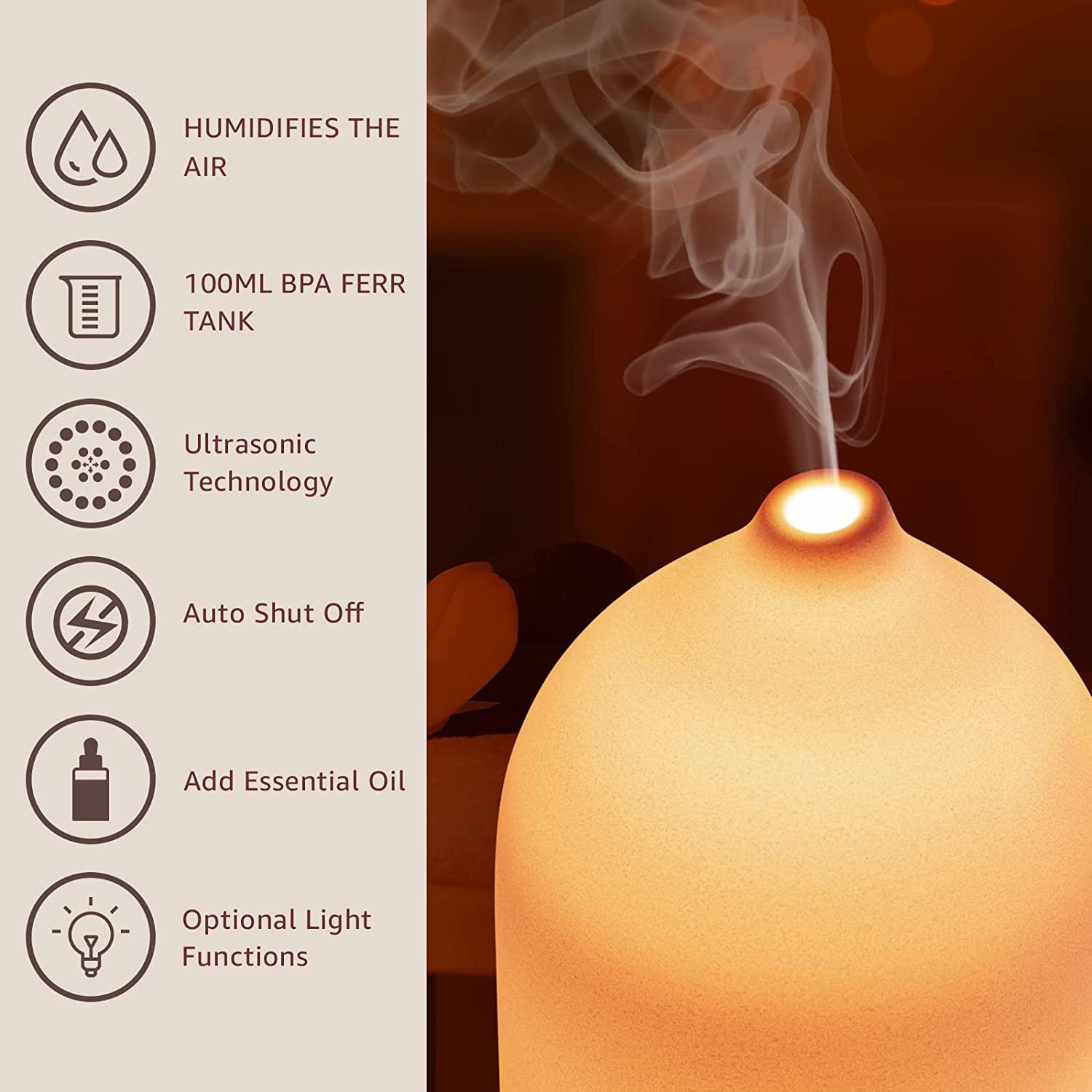 100ml セラミックエッセンシャルオイルディフューザー 寝 - Home Fragrance Gift のレビューと価格