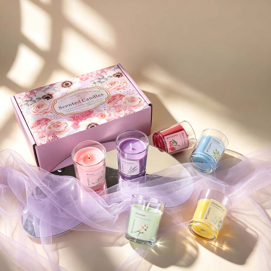 アロマセラピーアロマキャンドルギフトセット 6種類の香りのガ - Home Fragrance Gift のレビューと価格