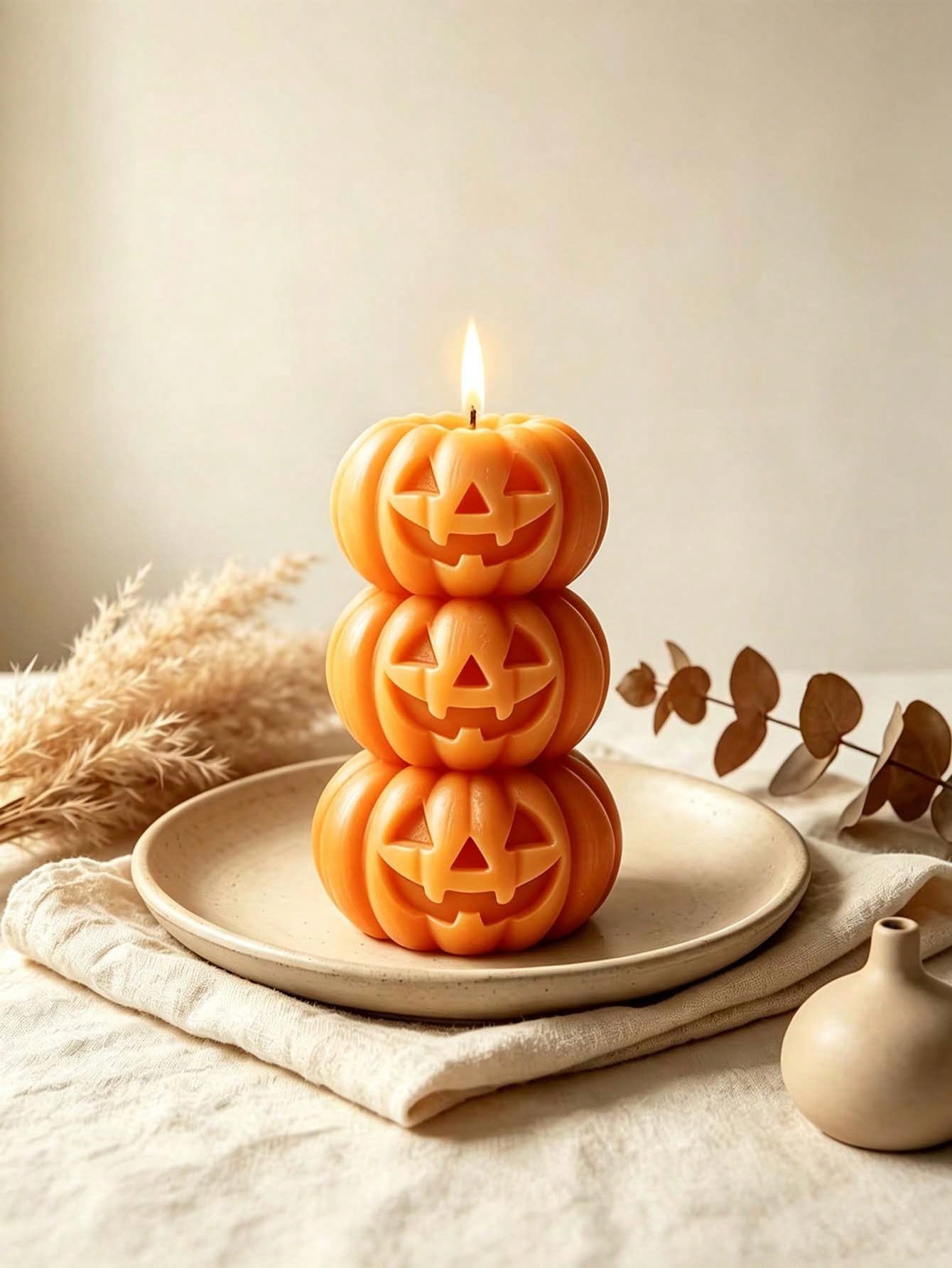 ハロウィン用3層式パンプキン型キャンドル1個、パンプキンデザ - Home Fragrance Gift のレビューと価格
